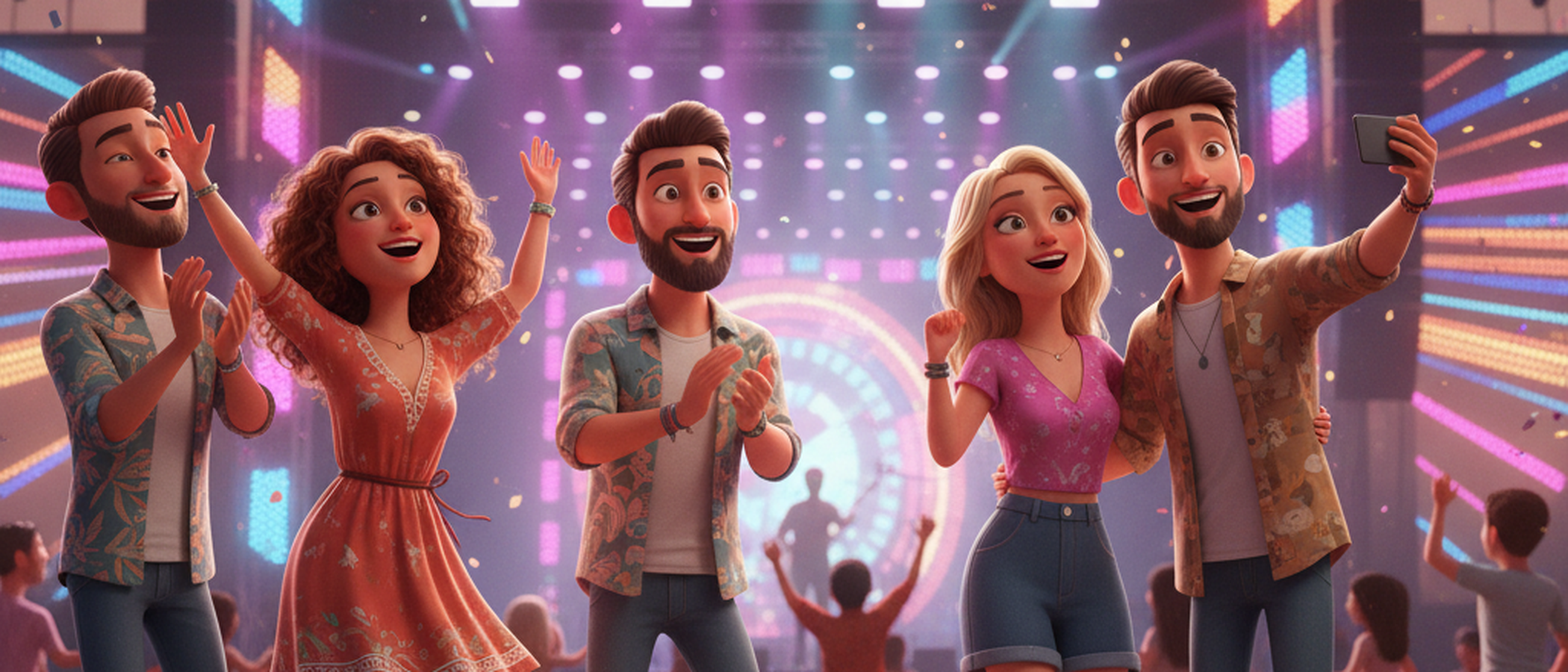 Friends at outdoor concert